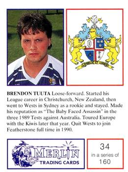 1991 Merlin Rugby League #34 Brendan Tuuta Back